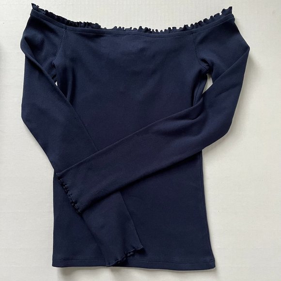 Aeropostale Long Sleeve Lace-Up | Off the Shoulder Top | Medium - Picture 2 of 7